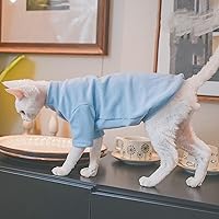 Vista 5 de Sphynx - Camisa de forro polar cálida para gatos, cuello alto, ropa térmica sin pelo para Sphynx, Devon, ropa de gato de Cornualles y gatitos