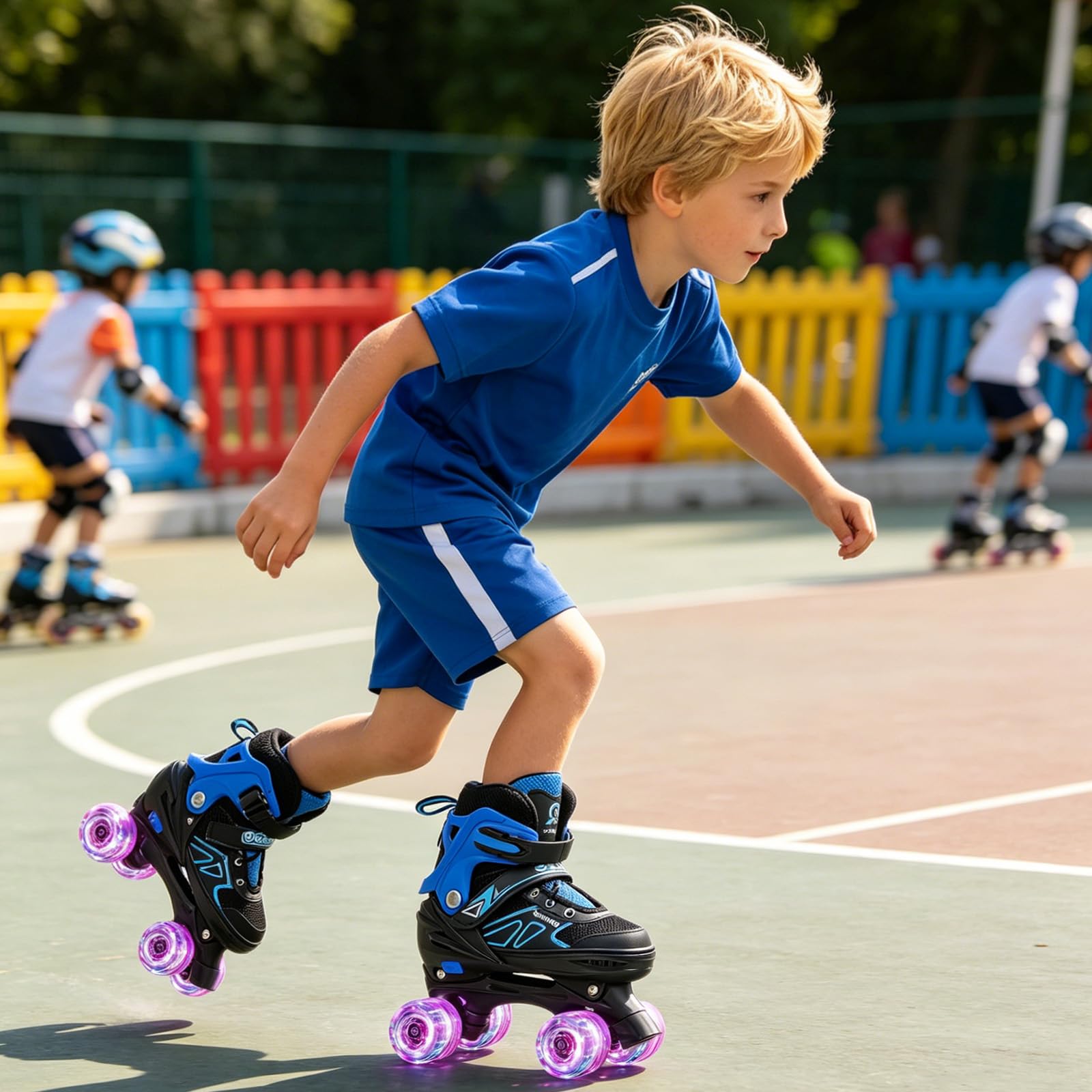 Patins en Ligne, Patin à roulettes, Patins à Glace, Rollers en Ligne à Taille Réglable Patins pour Enfants, Adolescents, Adultes, Débutants