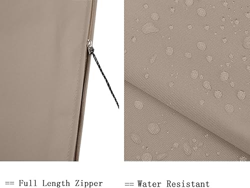 Miniatura 14 de Funda para sombrilla de patio de 6 a 9 pies, resistente a la decoloración, impermeable y duradera, con cremallera y barra, caqui desierto Mercado