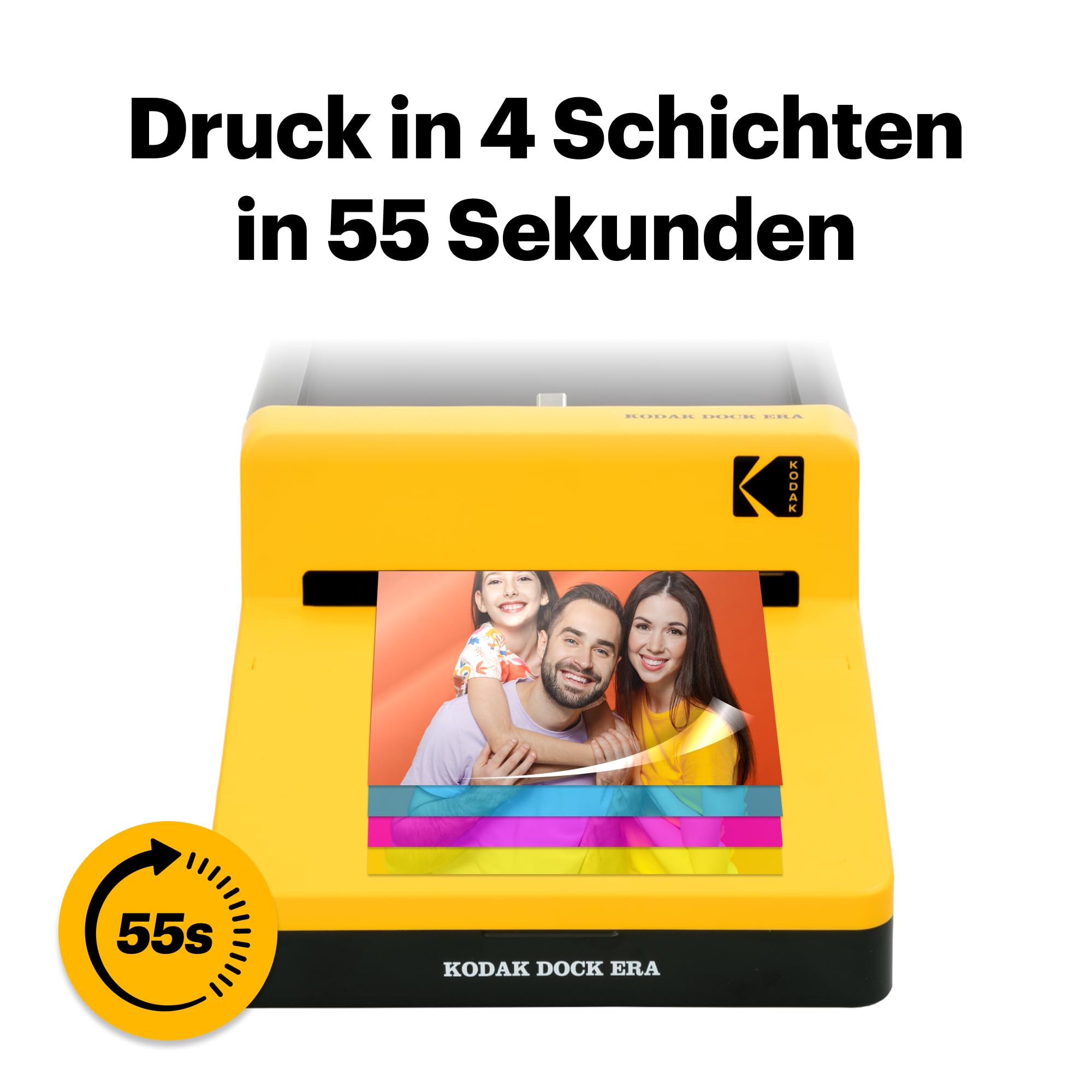 KODAK Dock Era Desktop-Fotodrucker 10x15 cm 50 Blatt Bluetooth 4PASS Farbsublimation