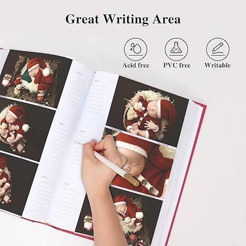 Miniatura 4 de Vienrose Álbum de fotos de 4 x 6 pulgadas, 300 fotos, cubierta de marco de lino con áreas de notas, libro de fotos de gran capacidad, libro de fotos