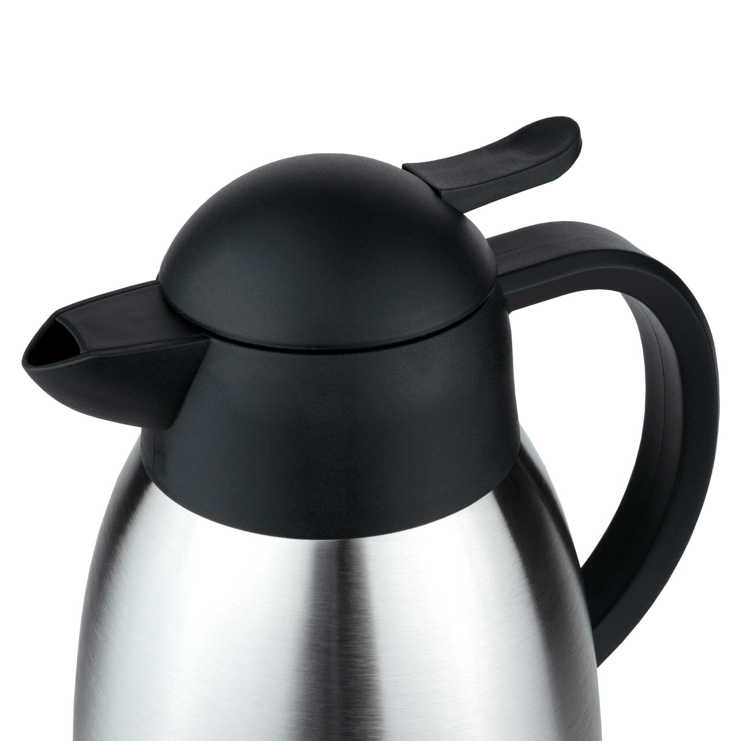 Pioneer Vakuum-Innenkaffeekaraffe, Edelstahl, satiniert, runder Kunststoffdeckel, 2 Liter
