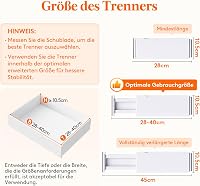Lifewit 4 db-os Állítható Fiókrendező Szett 27-40 cm Hosszúságú Fiókokhoz, Fehér Elválasztó Rendszer Ruhásszekrénybe, Konyhába, Irodába 3