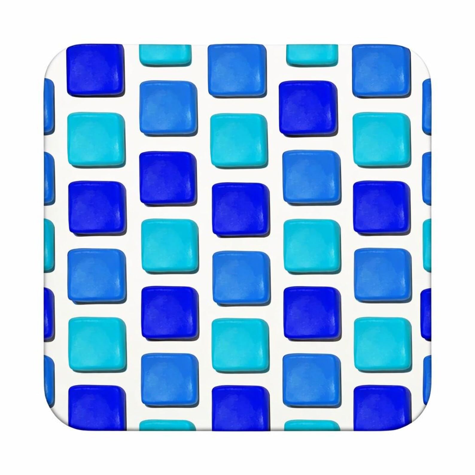 Half A Donkey Multicolor Turquoise And Royal Blue Square Coaster – Modern Geometric Design