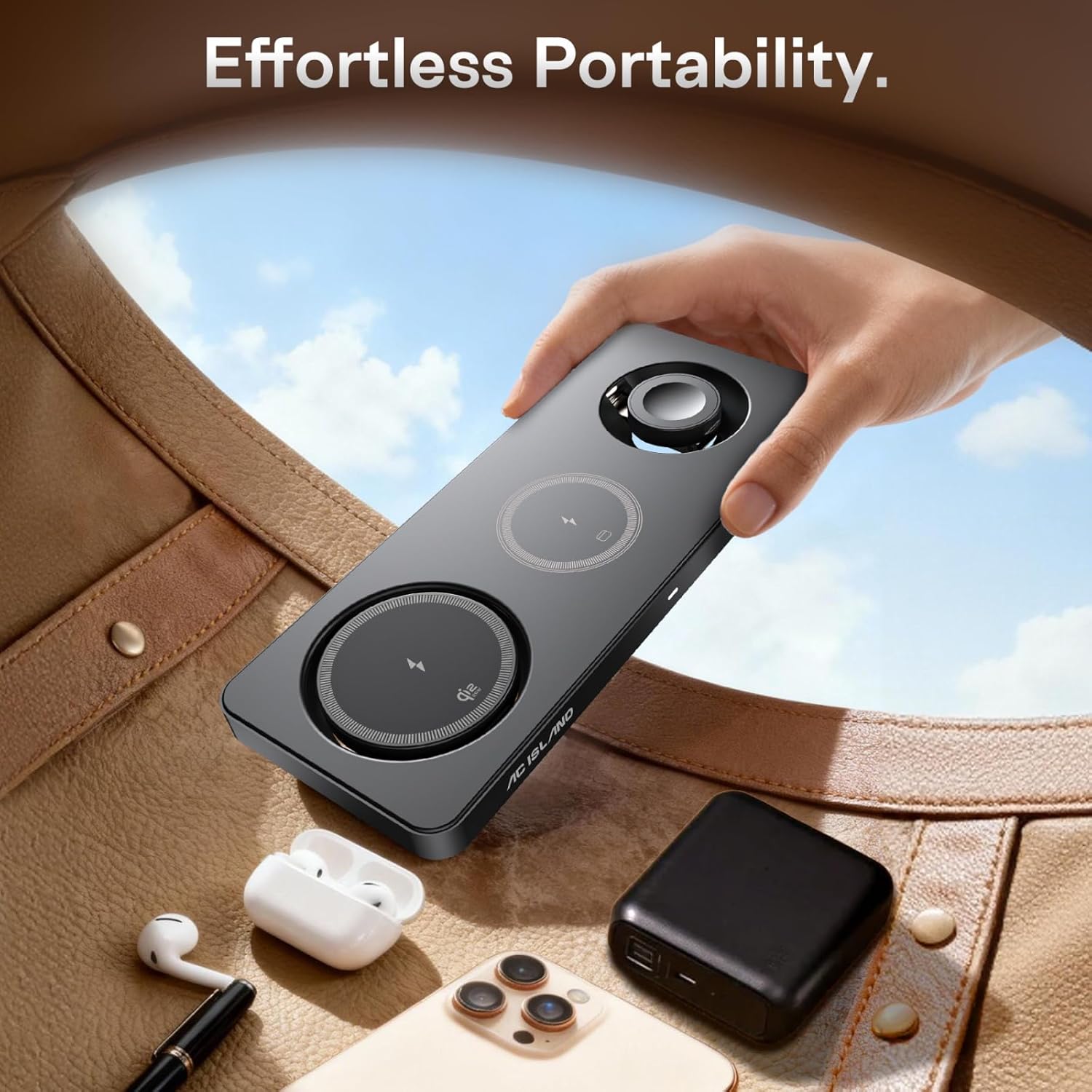 5-in-1 Qi2.2 Wireless Charger for MagSafe, 25W Foldable Magnetic Stand, Travel Charging Station for iPhone 17-12 & Air Series, Apple Watch, AirPods, with 65W GaN Adapter (Gray, for Apple)