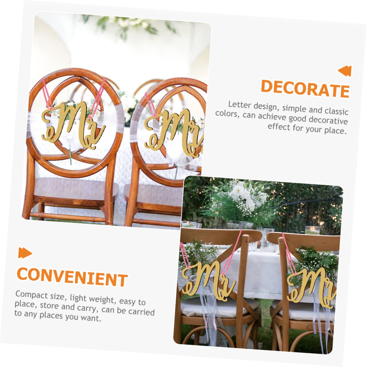 MAGICLULU 3 Set Di Eleganti Decorazioni Per Matrimoni Cartelli in Legno Ornamenti Appesi Per Decorazioni Per Matrimoni