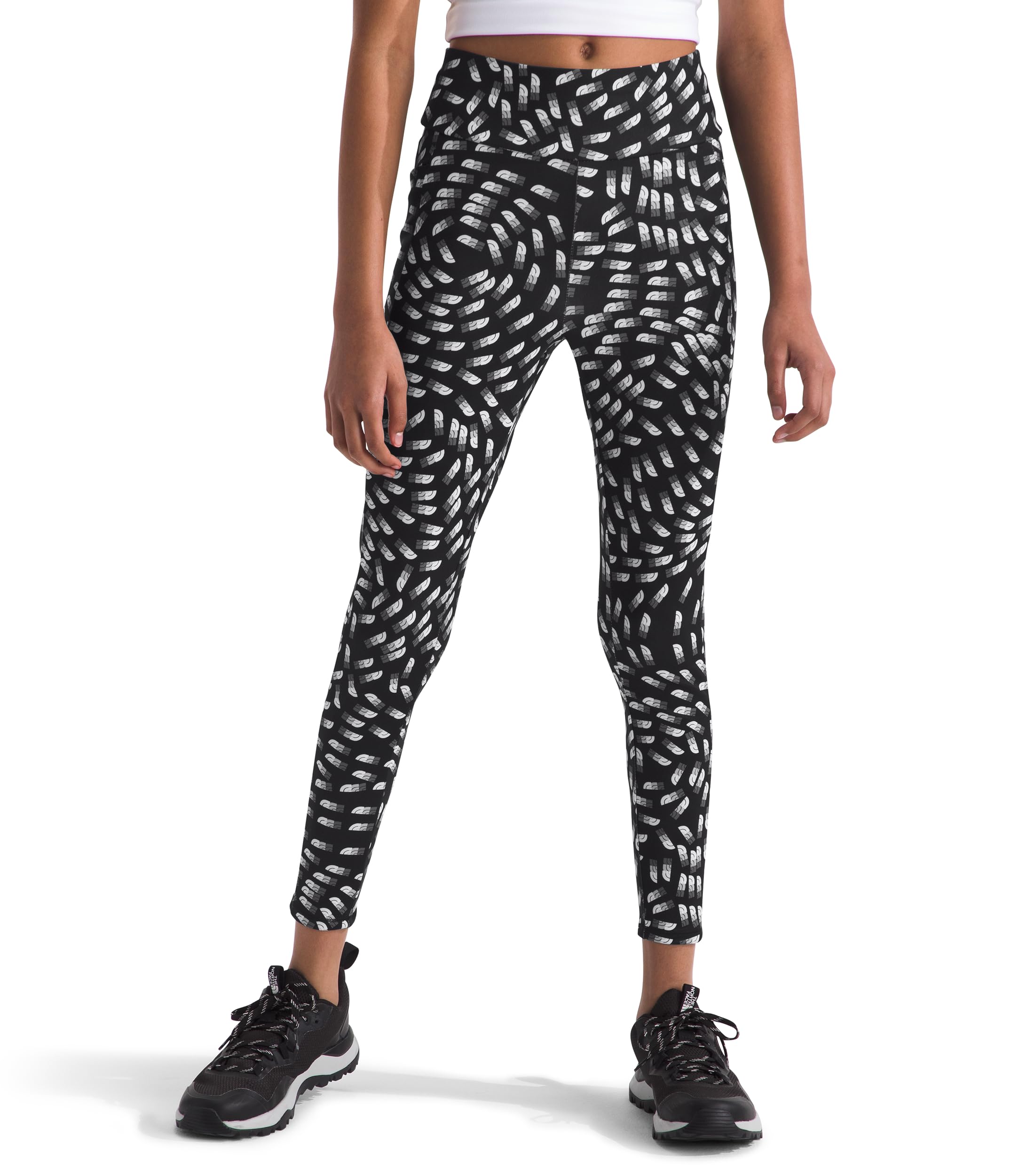 The North Face Girl's Never Stop Leggings, TNF Black Vector Field, 176