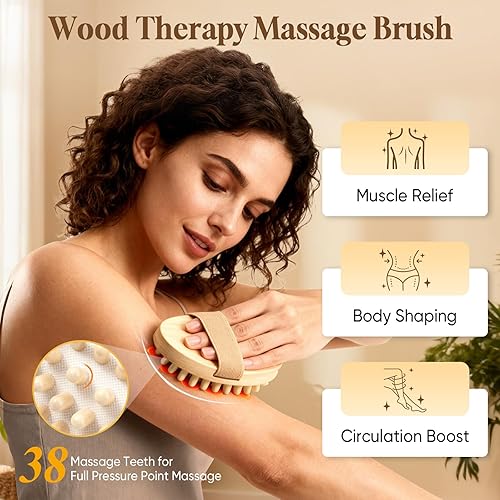 Miniatura 2 de 2 paquetes de herramientas de masaje de terapia de madera, cepillo manual de masaje meridiano para esculpir el cuerpo, herramientas de terapia de