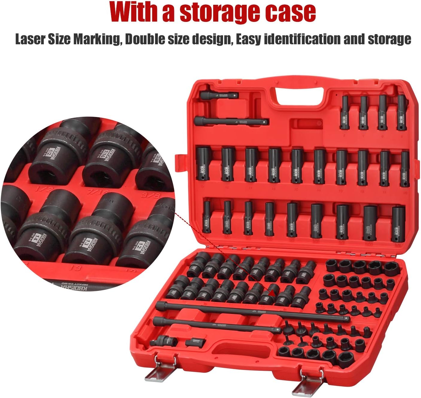 🔥 Hоt Dеаlѕ KBOISHA 3/8 Drive Master Impact Socket Set, 87-Piece SAE and Metric 1/4 Inch - 3/4 Inch, 6mm - 19mm Socket Set Standard/Deep/Universal Cr-MO Steel Sockets with Star and Inverted Star Socket Gеt Sресіаl Prісе KBOISHA 3/8 Drive Master Impact Socket Set, 87-Piece SAE and Metric 1/4 Inch - 3/4 Inch, 6mm - 19mm Socket Set Standard/Deep/Universal Cr-MO Steel Sockets with Star and Inverted Star Socket