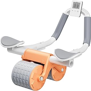 Automatic Rebound Abdominal Wheel, Ab Wheel Roller with Elbow Support for Core Workout, Plank Ab Wheel Roller for Core Trainer with Timer/Phone Holder, Ab Wheel Roller for Abs Workout in Office, Home, Outdoor