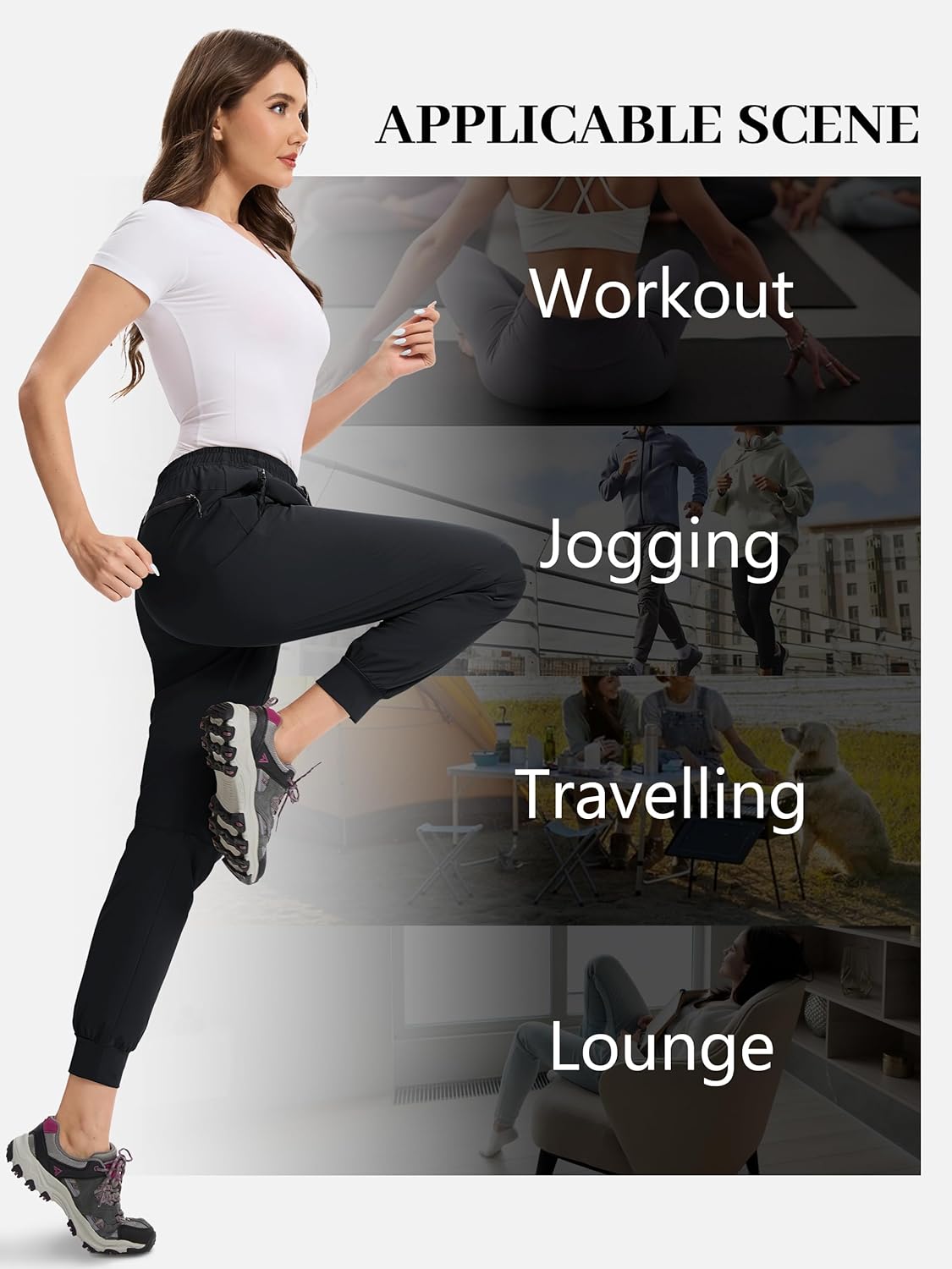 Womens Tall Hiking Pants 30/32/34 Inseam Lightweight Joggers Quick Dry 4 Pockets Travel Athletic Cargo UPF50+ - Image 9