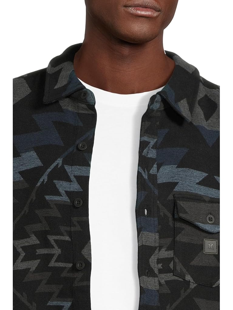 Black Hurley Santa Cruz Jacquard Long Sleeve