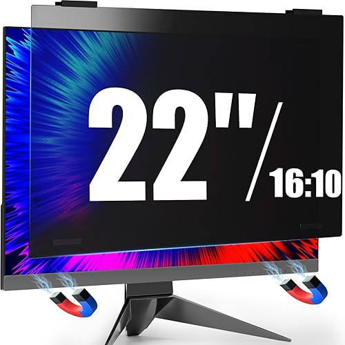 Miniatura 9 de Pantalla magnética de privacidad de 24 pulgadas para monitor de computadora, relación de aspecto 16:9, protección privada de luz azul antirreflejos,
