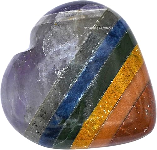 Miniatura 3 de Amazing Gemstone Piedra de Palma de Corazón de Cristal de Chakra - Piedra de Masaje de Bolsillo para Preocupación para Equilibrio Natural de Chakras