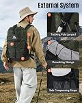 25L Waterproof Hiking Backpack with Chest Strap for Men Women, Lightweight Breathable Padded Travel Hiking Daypack