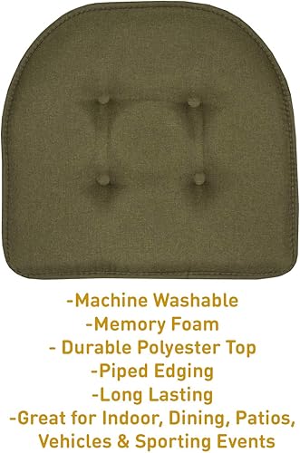 Miniatura 133 de Sweet Home Collection Cojines de espuma viscoelástica para silla, goma antideslizante y parte trasera de goma antideslizante en forma de U de 17 x