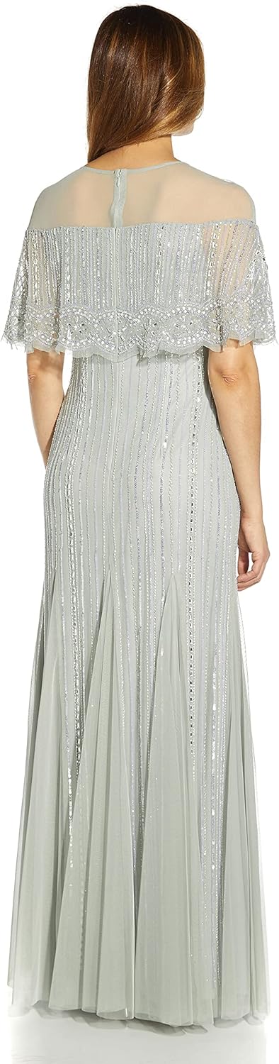 Adrianna Papell Women's Beaded Cape Dress