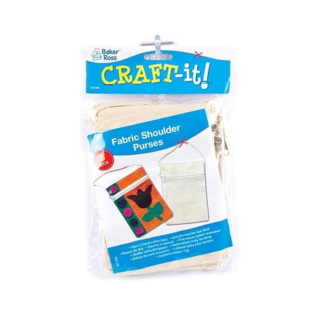 Foto 5 de 5 de Baker Ross Bolsos de Hombro Infantiles de Tejido Liso para Pintar