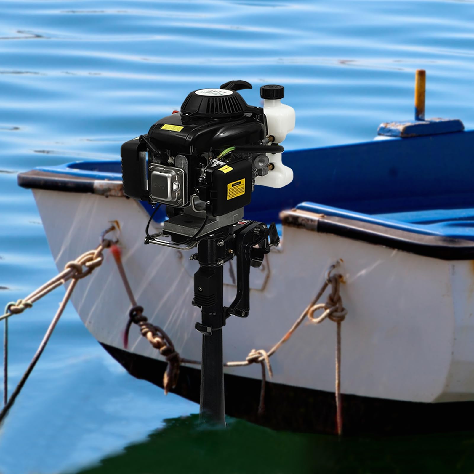 Motore elettrico fuoribordo da 2,2 kW, motore a 4 tempi, motore elettrico fuoribordo con imbuto, 5500 giri/min, per gommoni, barche da pesca, barche a vela