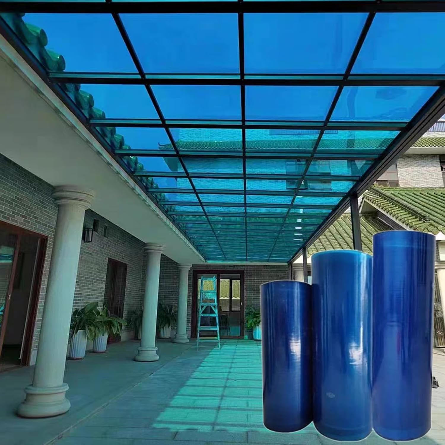 Polycarbonate Sheet Roofing Cladding Panels,Weather-Resistant Greenhouse Plastic Roof Panel,for Outdoor Awning Canopy Carport Cold Frame Replacement Shed Cover,Easy to Cut (1.2x10m(3.94x32.8