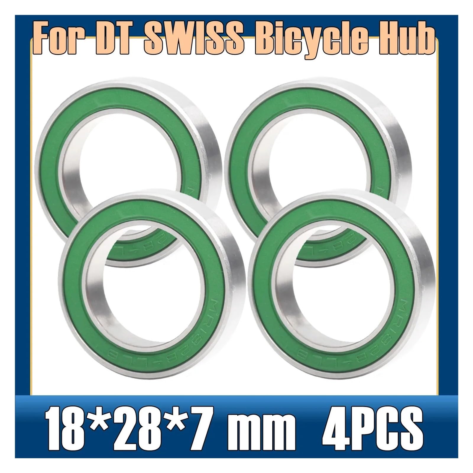 4 pièces 18287-2RS portant 18 * 28 * 7 Mm for moyeu de vélo moyeux avant et arrière roulements à billes roue