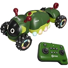 Contixo RC1 Mech Stunt RC Caterpillar Car Kids Remote Control Car, Omni-Directional 360 in-Place Rotation, Mist Spray, LED Lights, All-Terrain Stunt Vehicle, Torsion Body, 2.4GHz Remote, Green