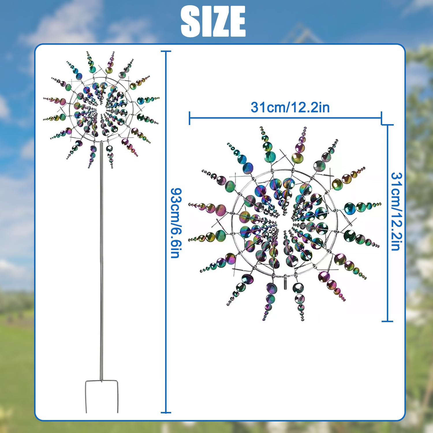 Einzigartige Und Magische Metall Windmühle, Magische Windmühle, Windbetriebene Kinetische Skulptur, Metall-Wind-Spinner, Me-Tall-Wind mühle, Einzigartige Me-Tall Wind mühle, für Patio Rasen, Garten