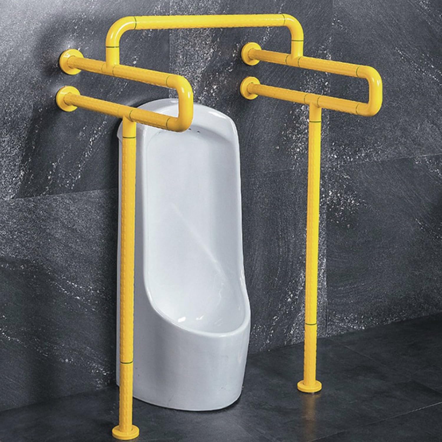 Maniglioni per disabili, barre di sostegno per bagno, supporto di sicurezza per anziani e anziani, corrimano di sicurezza per doccia in acciaio inox, con gamba (giallo)