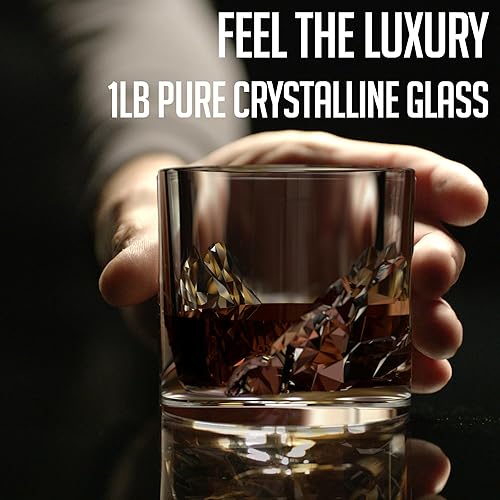 Miniatura 70 de LIITON - Juego de 4 vasos para whisky Gran Canyon: Vaso de whisky pesado de estilo clásico Everest