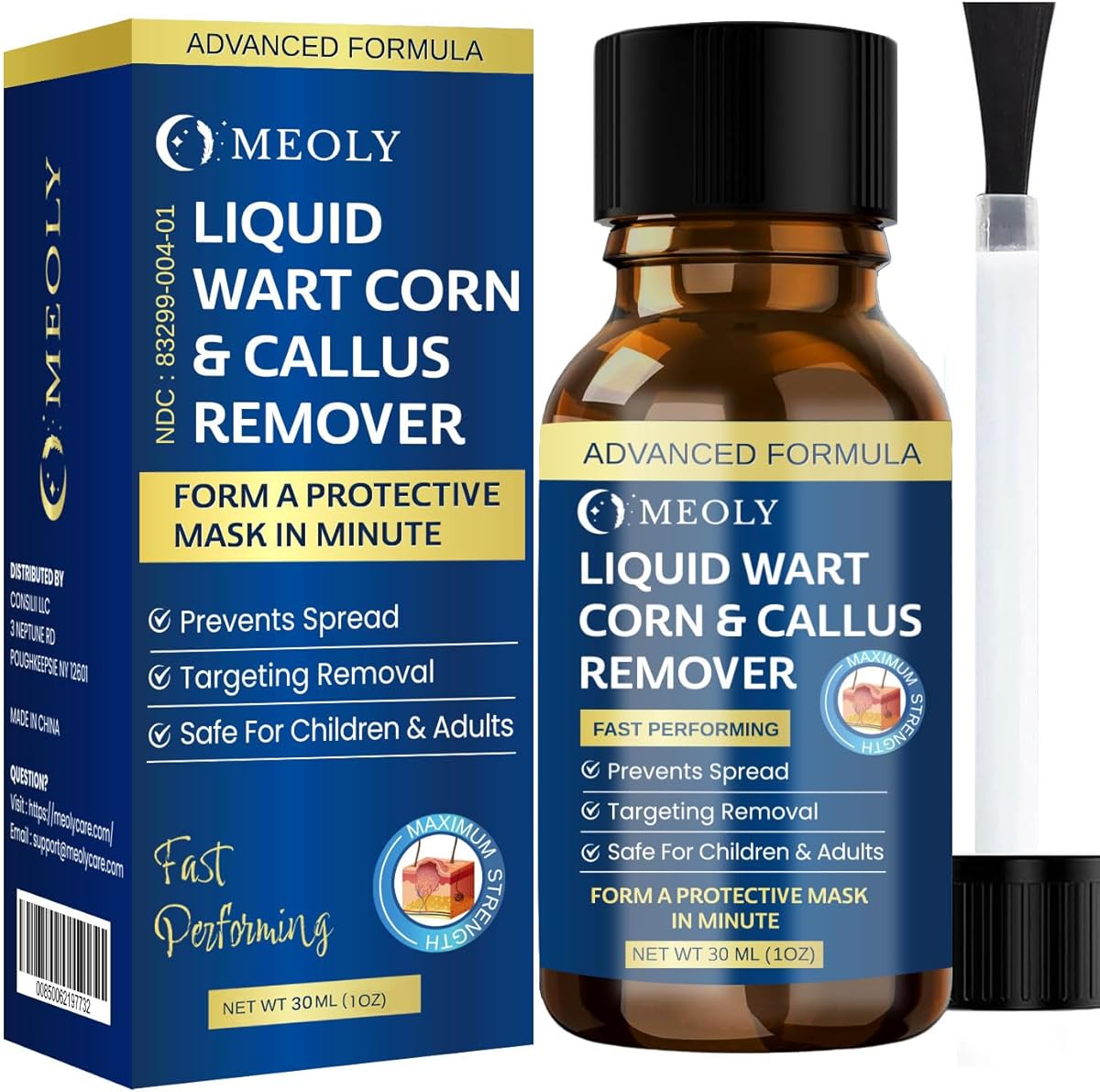 MEOLY Fast-Acting Wart Remover Freeze Off : Wart Remover for Men Women - Wart Removal for Plantar Wart, Common Wart, Flat Wart 30 ML