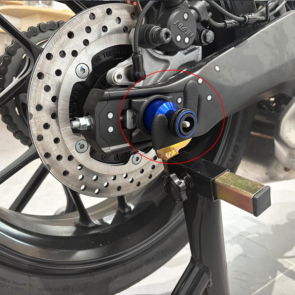 Per MT07 MT 07 FZ07 2014-2024 2025 2026 accessori moto supporto supporto supporto forcellone supporto bobine MT-07 asse forcella posteriore protezione pad anticaduta (blu)