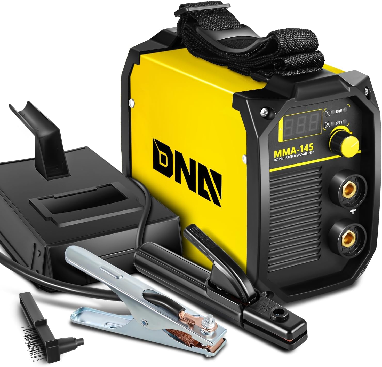 DNA Motoring 145A Stick Welding Machine, 110V/220V Portable Stick Welder, Mini Stick Welding Machine, IGBT Inverter Welder for Home DIY, Garage, w/LED Digital Display, TOOLS-00713-YL