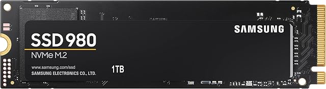 Samsung (MZ-V8V1T0B/AM) 980 SSD 1TB - M.2 NVMe Interface Internal Solid State Drive with V-NAND Technology