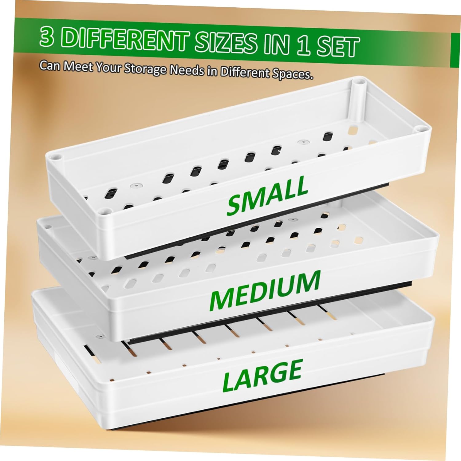 3pcs White Kitchen Pull-Out Shelf Organizer No Drilling Required Convenient Storage for Pantry Cabinets and Countertops Easy Installation Versatile Use Kitchen and Bathroom