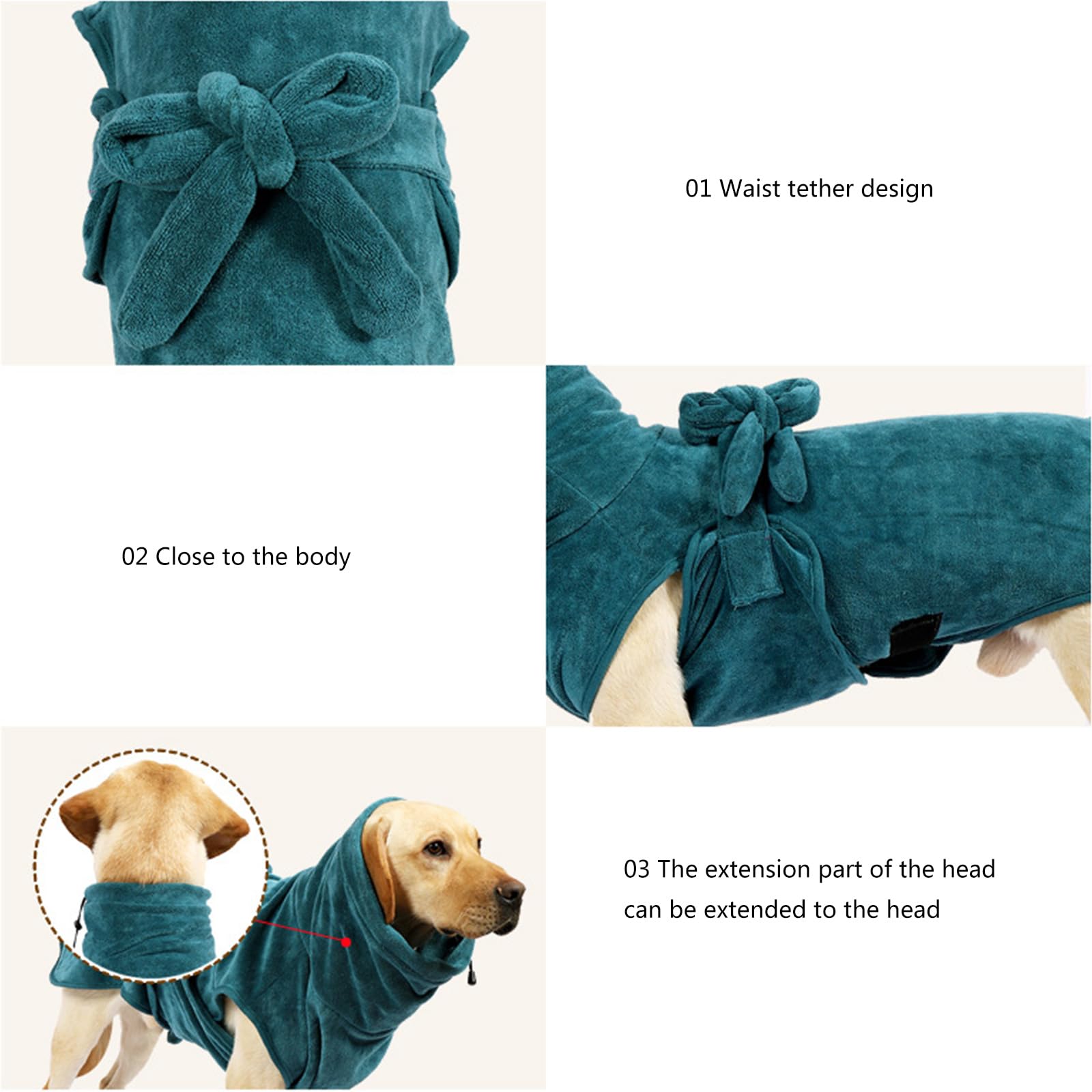 Bata de microfibra suave para secar perros, toalla de baño para mascotas, secado rápido y absorbente para gatos