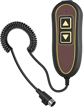 AWINLI 2-putton 5-pin Lift Chair Remote Control Replacement, ZK1200-HC Manual Control Replacement, with USB Charging Port and LED Gold Backlight, Used for Lift Chair Electric Recliner
