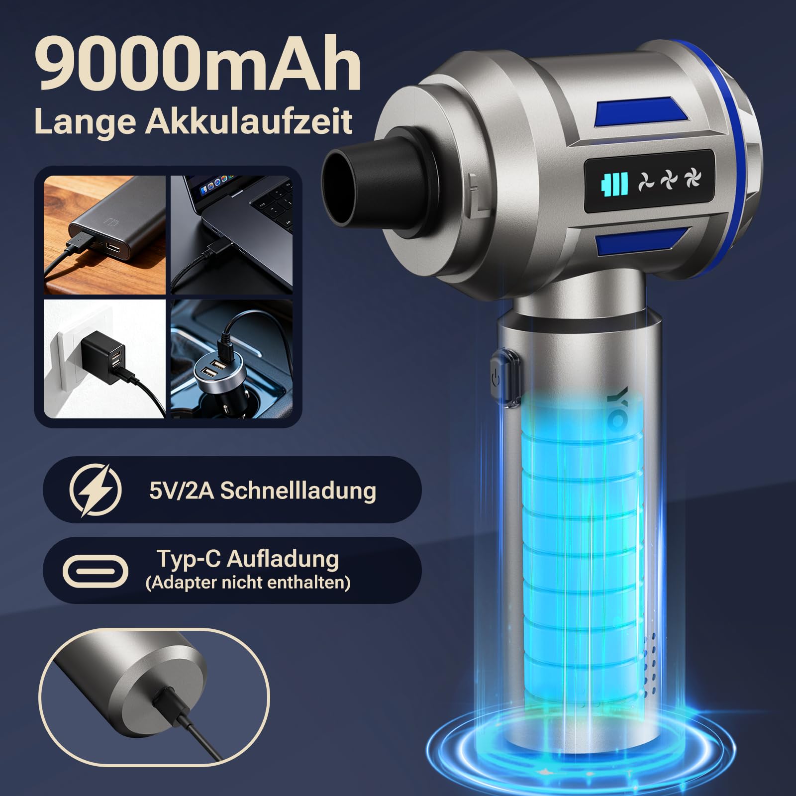 207⭐︎REVROS2004H Handheld Vacuum Cleaner Battery, 27000Pa/150W Car Vacuum Cleaner