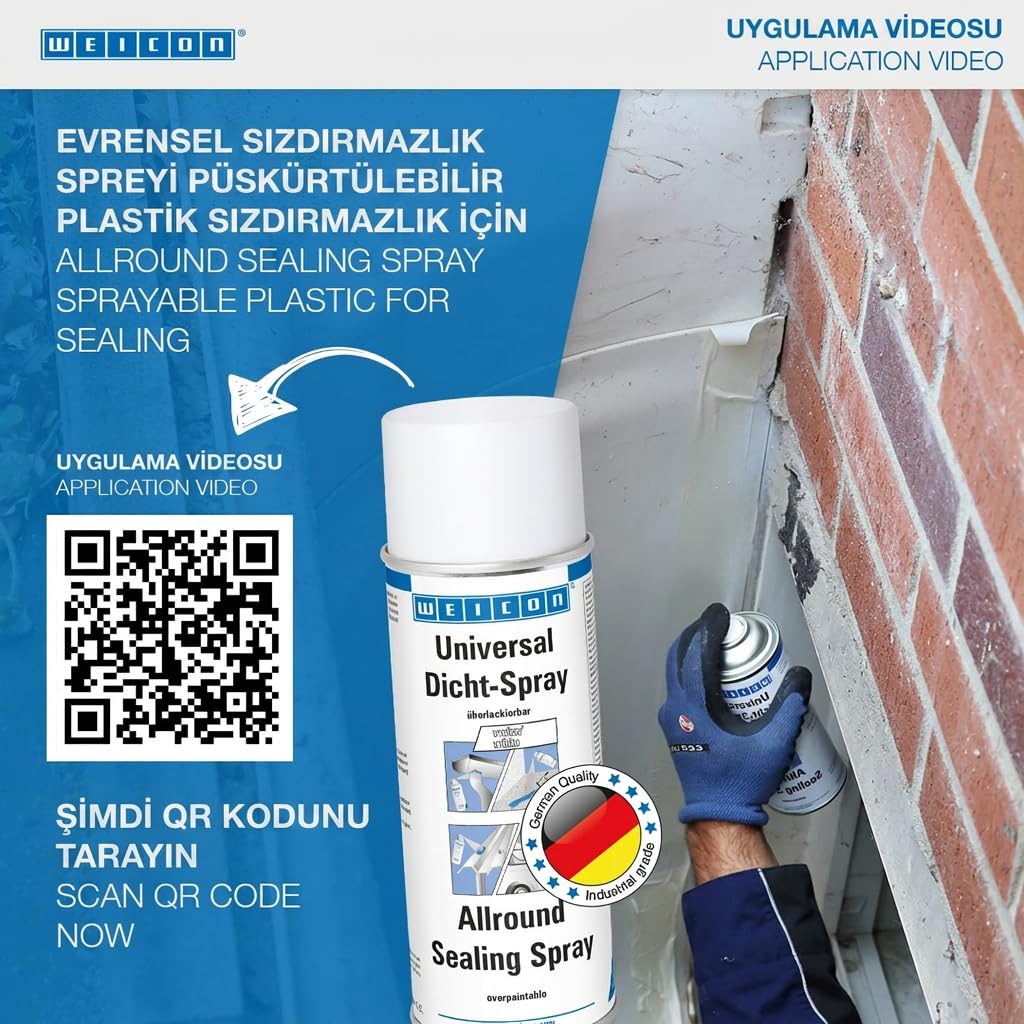 WEICON Tamir Spreyi / 400 ml/Ekstra Güçlü Yapıştırıcı Sızdırmaz Plastik Sprey, Beyaz
