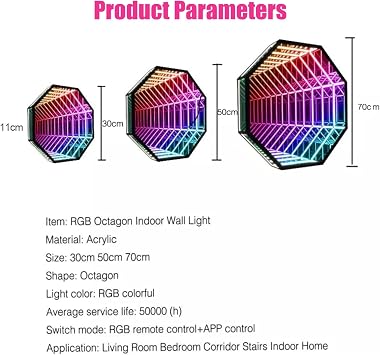 Infinity Mirror Tunnel Lamp, LED Lighting Sensory Mirror Battery & USB Powered, Single-Sided LED 3D Mirror Night Light, Sensory Infinity Light for Home, Desk, Living Room,30cm-C