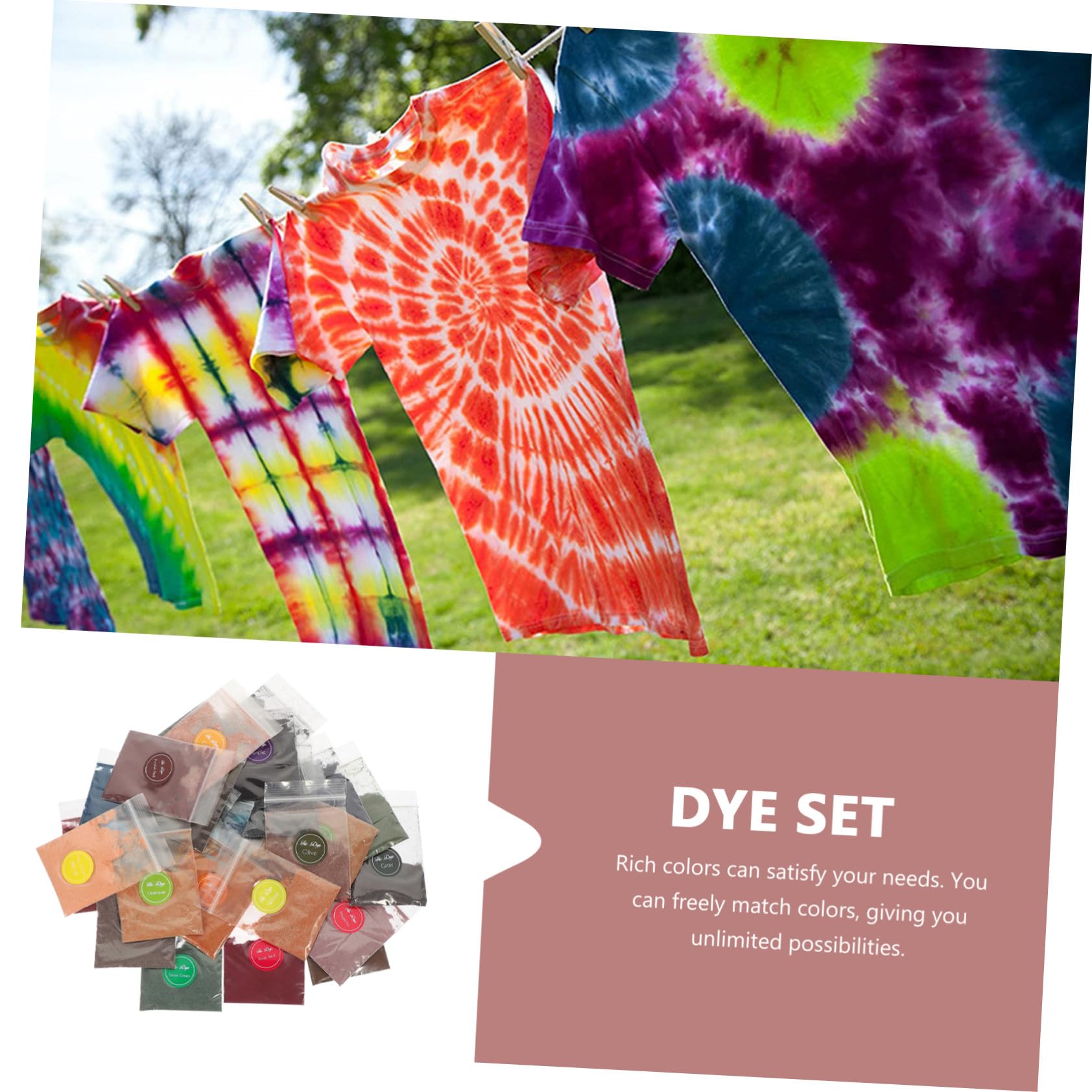 Gadpiparty 2 Stück Teiliges Tie Dye Pulver Bunte Farben Textilfärbemittel für Leuchtende Permanente Farbpulver zum Färben von Kleidung für DIY Batikpartys und Sommer-events