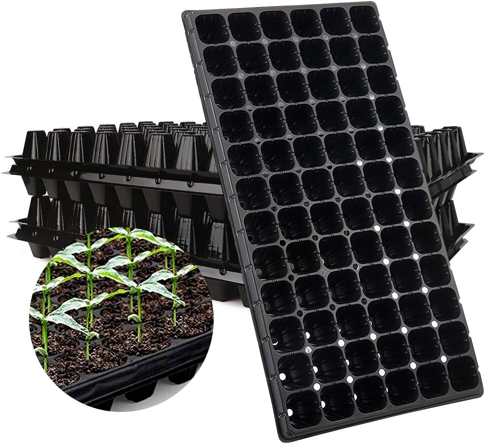 10-Pack Seed Starter Kit,72 Cell Seedling Tray Cell Seed Trays for Flat Trays Germination,Plastic Tray Nursery Pots Mini Propagator Plant Grow Kit Plug Tray Starting Trays for Seedling Germination