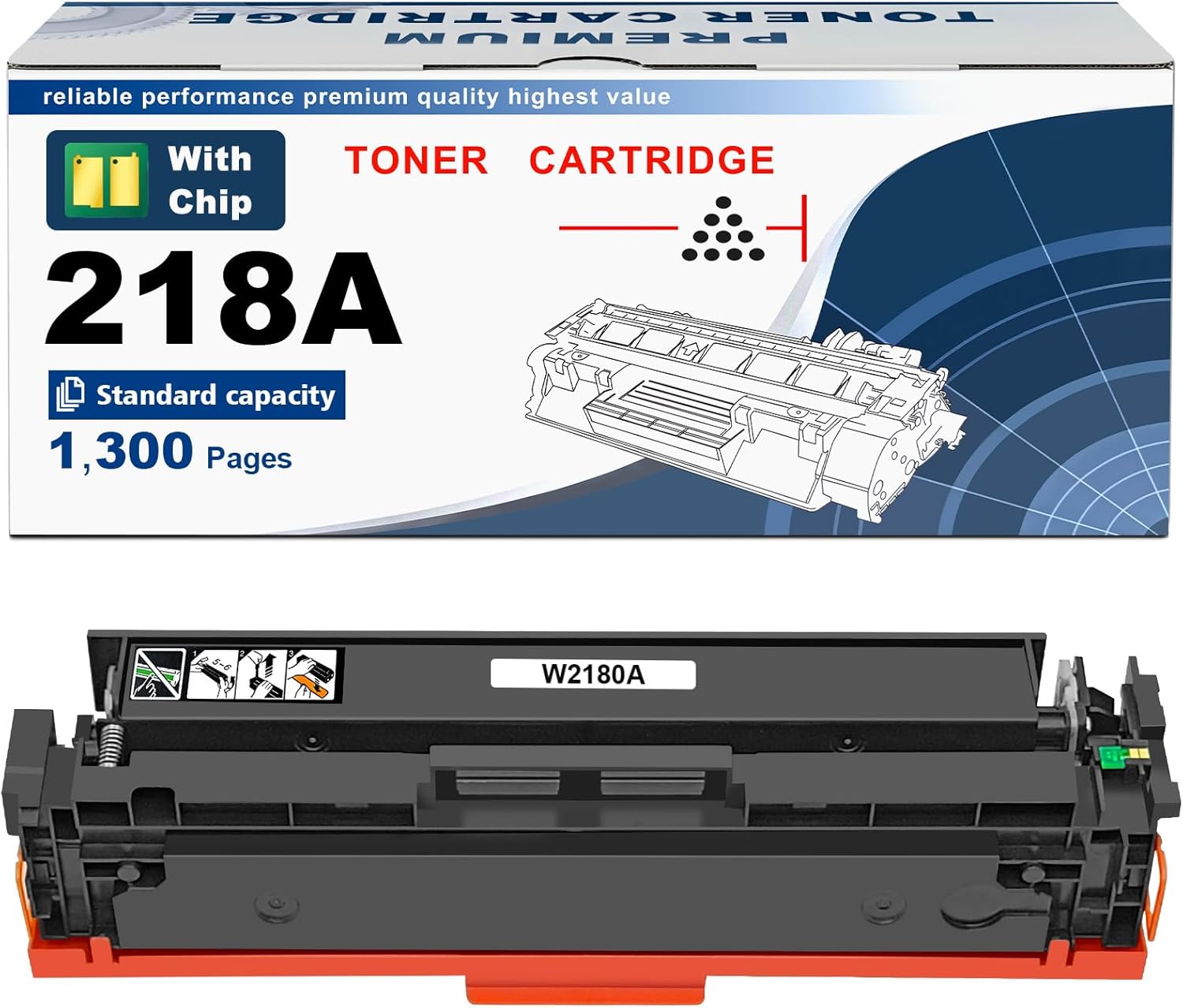 218A Black Toner Cartridges (with Chip) Compatible Replacement for 218A W2180A 218X W2180X for 3201dw MFP 3301fdw 3301cdw 3301sdw Printer ( Black*1 )