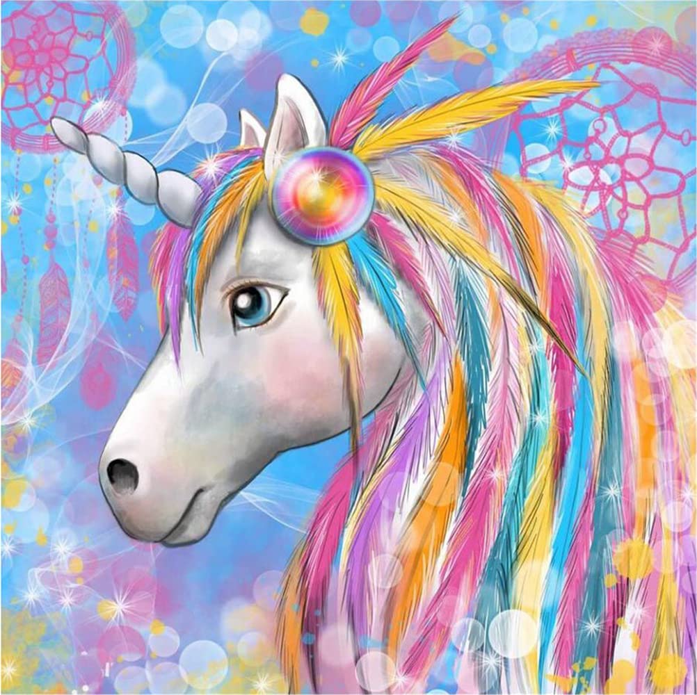 Meecaa Unicorn Cross Stitch Kits 11 Count Stamped, Colorful Animal Embroidery Kit With Accessories Pre Printed (36Cmx36cm) (Unicorn)
