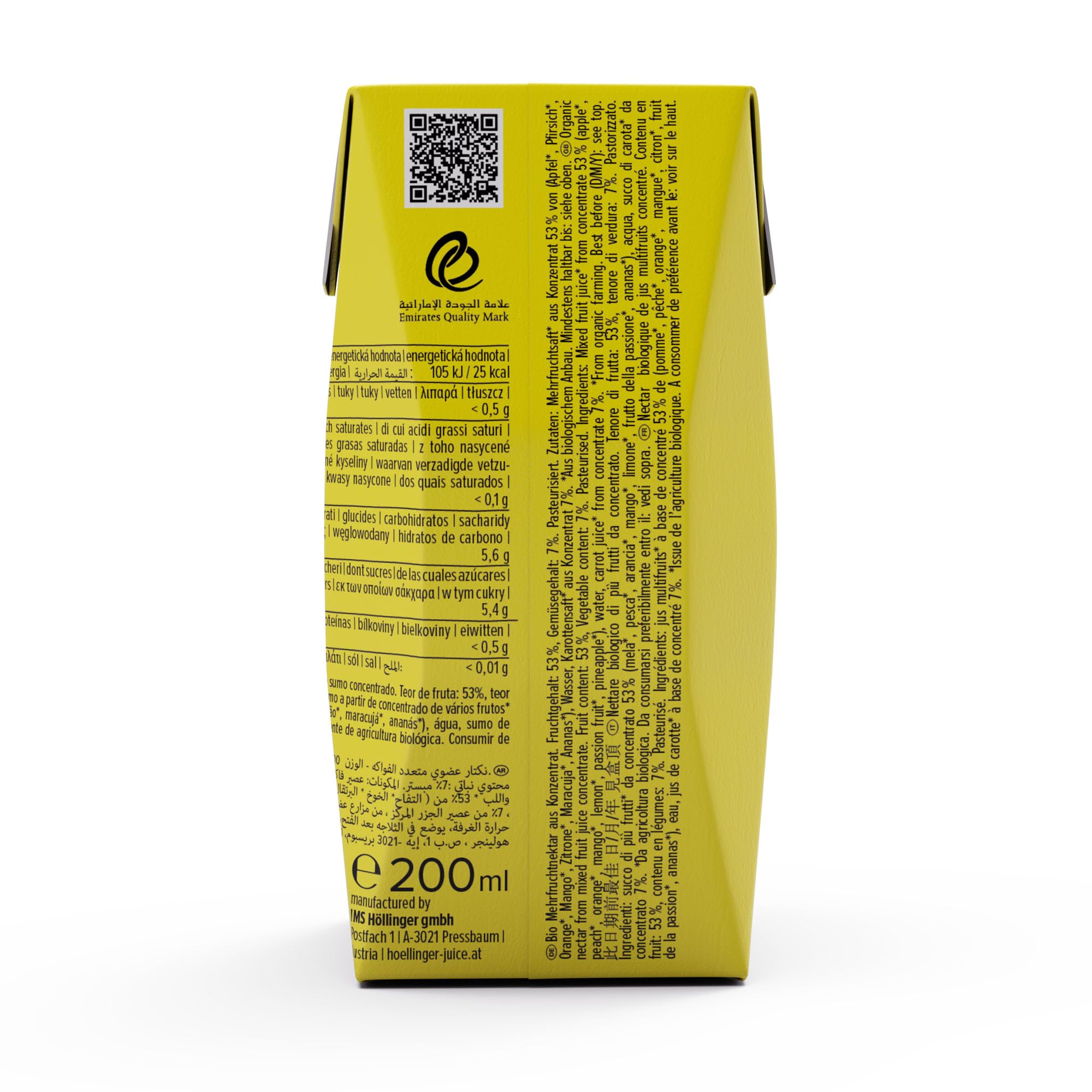 Höllinger Bio Multi Sunrise Lot de 24 boîtes de 200 ml