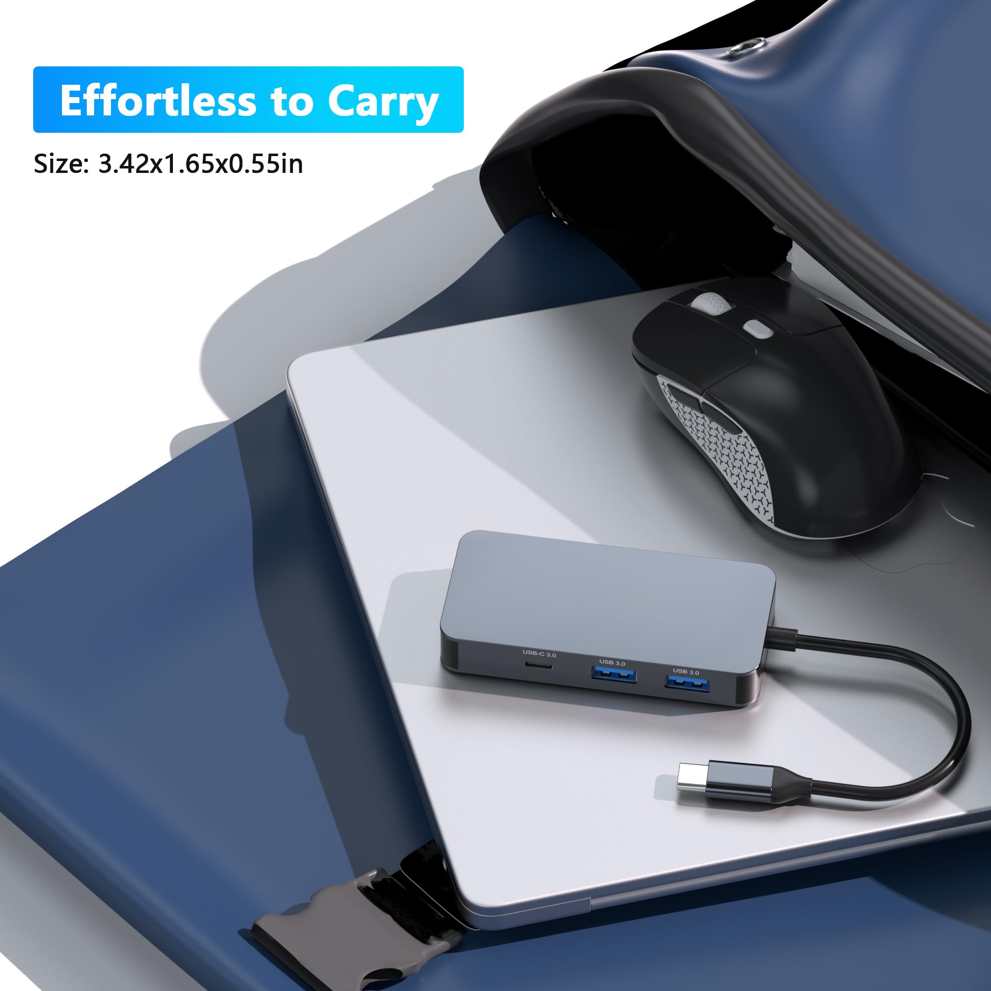 Docking Station Dual Monitor for Dell/HP/Mac Laptops, 7 IN 1 USB C to Dual HDMI Adapter Multiport Hub with 2*4K HD, 3*USB-A/USB-C Data Port, 100W PD, HDTV Splitter for Dual Monitors Extended Display — view 9