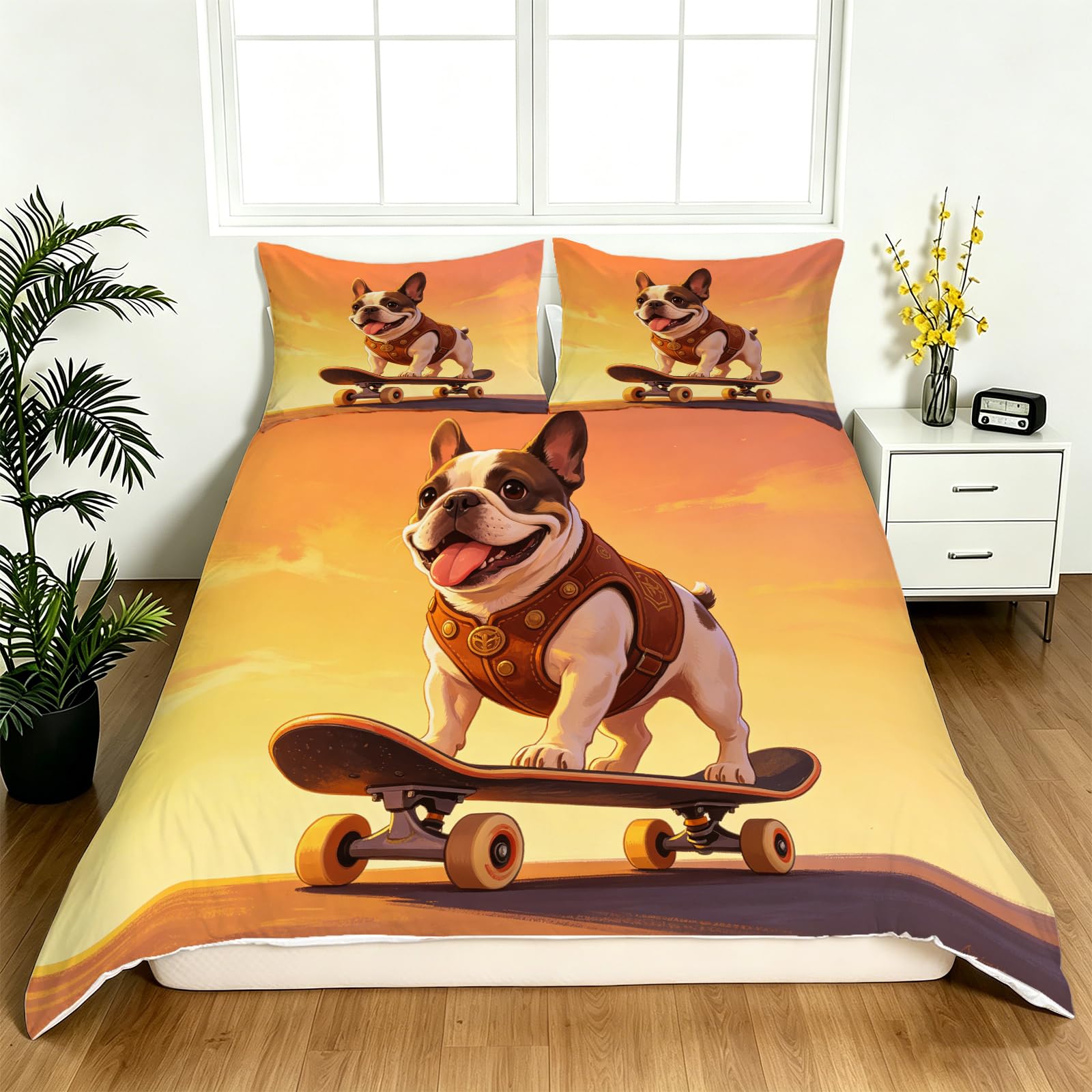 Funda Nordica Cama 135/150 Pug 3D Ropa de Cama 220x240 Funda Nórdica 3 Piezas Animales Adorables Funda de Edredon de Suave con Cremallera y 2 Fundas de Almohada J.329