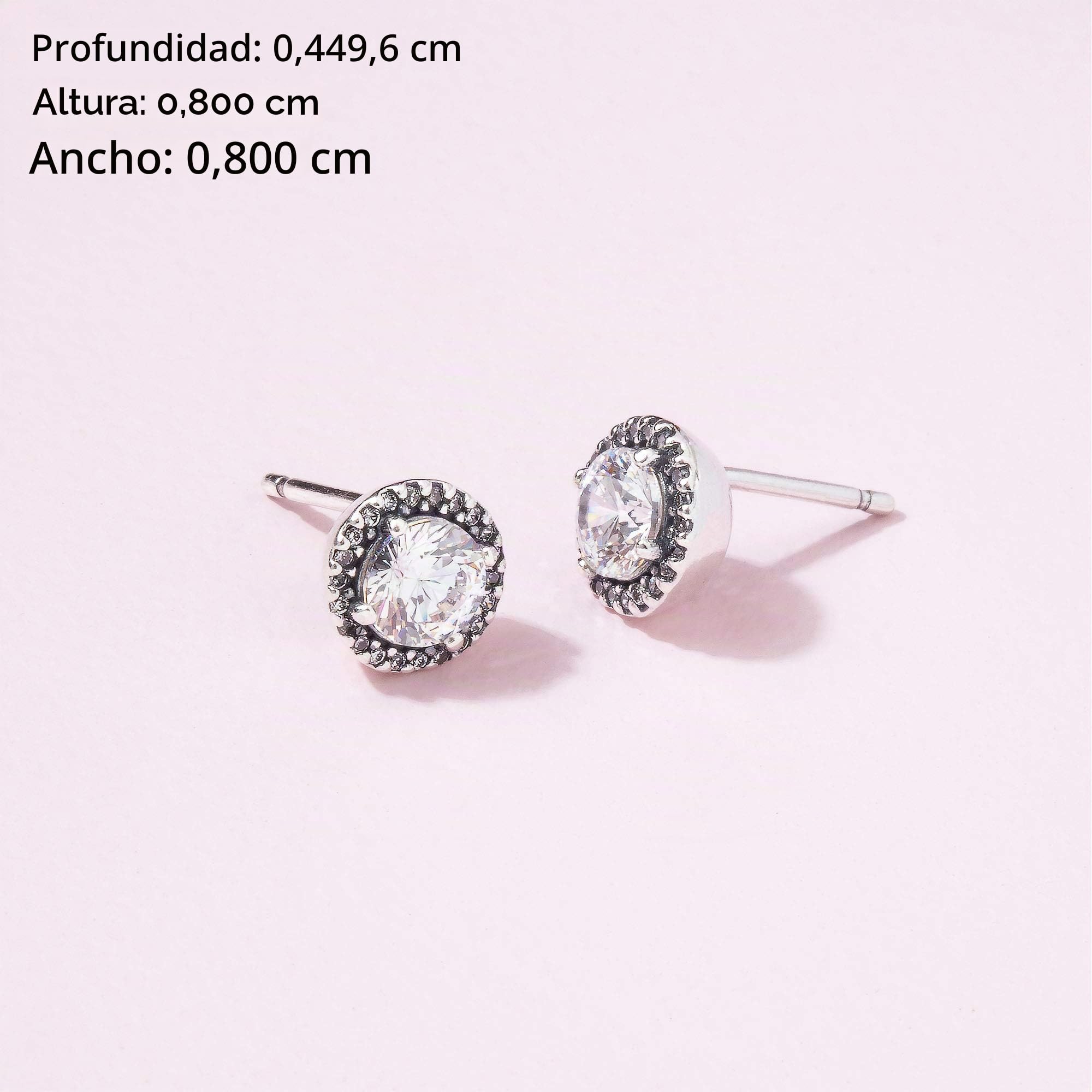 Pandora Timeless - Pendientes redondos de plata de ley con circonita cúbica transparente brillante para mujer