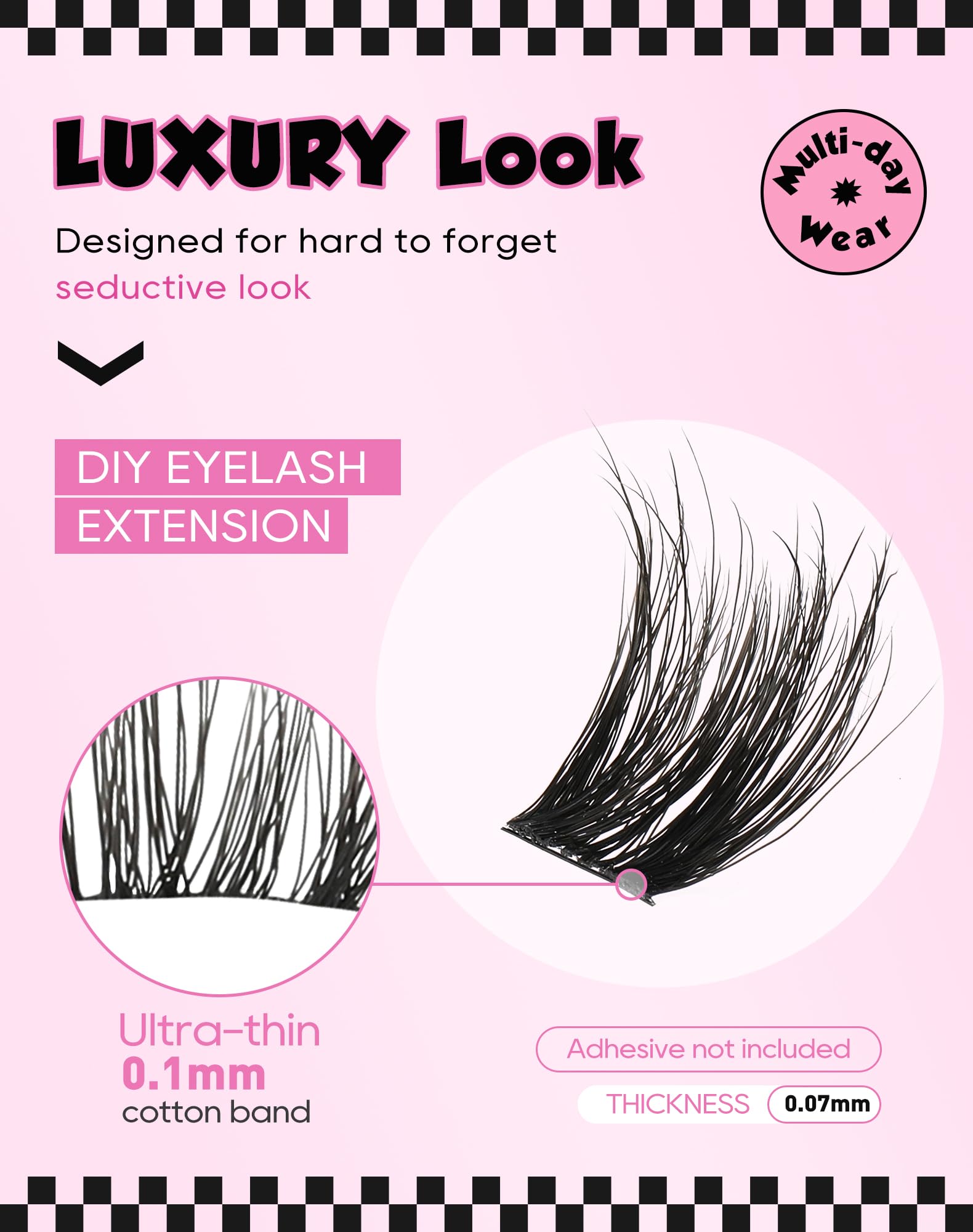 Lash Clusters Cat Eye 7 works Eyelash Clusters Wispy DIY Lash That Look Like Extensions 12-15MM 3D False Eyelashes Natural Soft Fluffy Mink Individual Cluster Lashes - Image 3