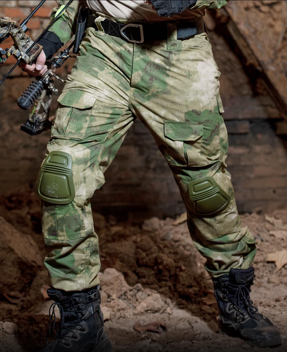Conjunto de ropa táctica de camuflaje para hombre, camisa de manga larga + pantalones, múltiples bolsillos, táctica, airsoft, senderismo, caza, camping, exterior, uniforme militar de rana