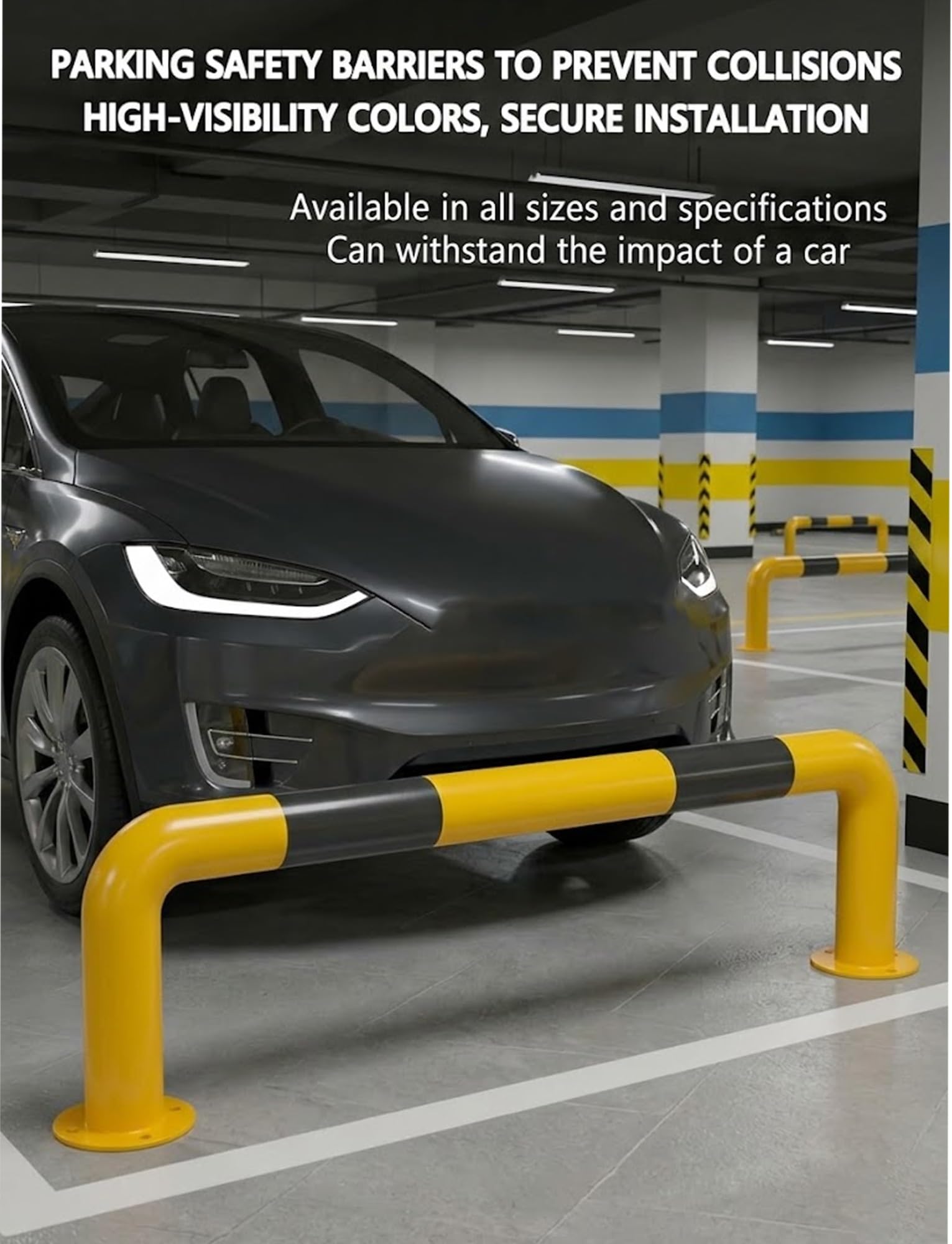 Dissuasore di sicurezza a forma di U, palo di parcheggio anti-collisione per la protezione del veicolo, ideale per magazzini e aree di parcheggio, design durevole e affidabile